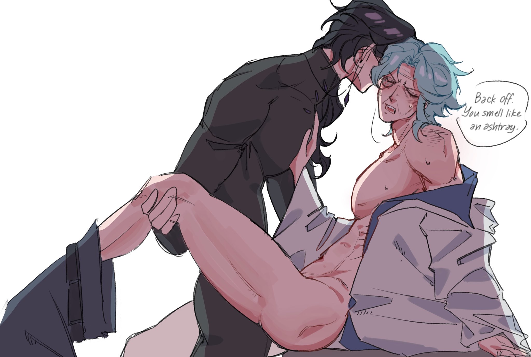 2boys, dottore (genshin impact), gay, genshin impact, male, male only, pantalone (genshin impact), yaoi