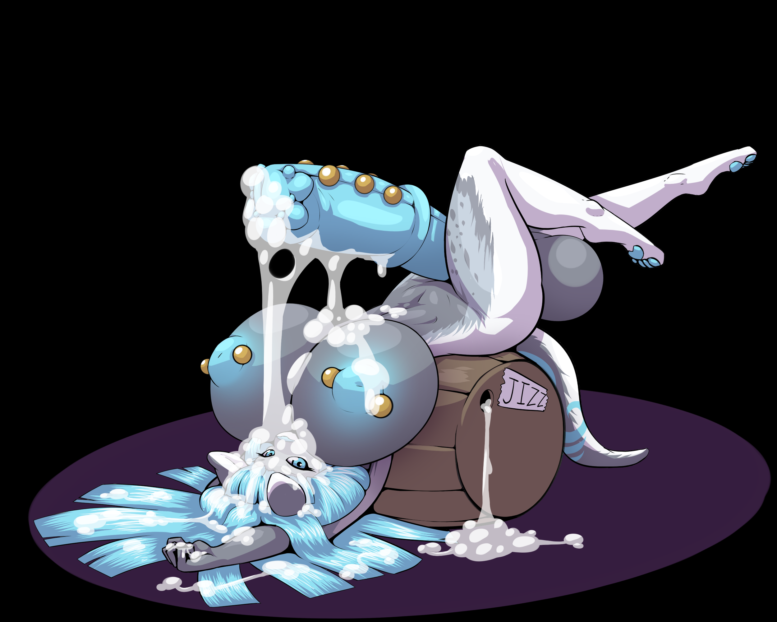 1futa, after orgasm, animal genitalia, animal penis, anthro, balls, big balls, big breasts, breasts, cum, cum on breasts, cum on face, cum on own face, cum on self, dickgirl, equine penis, erection, facial piercing, frenum ladder, frenum piercing, furry, futa only, futanari, genital piercing, horsecock, huge balls, huge breasts, hyper, hyper balls, hyper breasts, hyper penis, intersex, limebreaker, looking at viewer, lying, mammal, mustelid, nipple piercing, nipples, nude, on back, otter, penis, penis piercing, piercing, smile, solo, thick thighs, wide hips