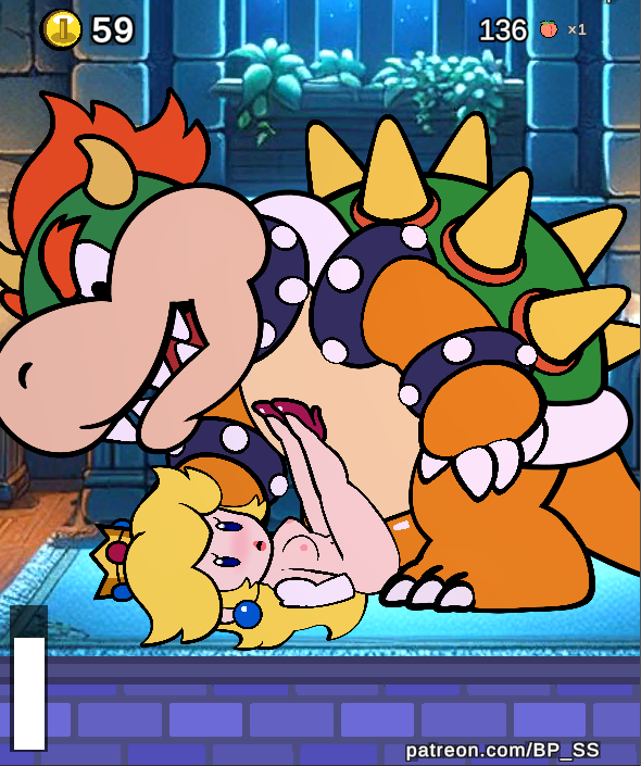 1boy 1girls ambiguous_gender bowser cheating cuckold drybonex gameplay_mechanics heroine mario_(series) missionary_position nintendo nude paper_mario paper_peach princess_peach rape rough_sex sex tagme