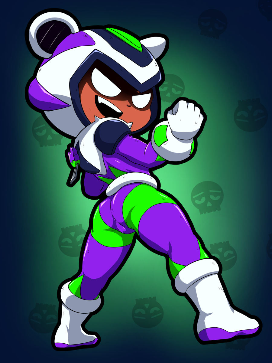 1girls, ass, ass focus, brawl stars, clothed, clothing, female, female focus, female only, houseki hiiro, nita (brawl stars), pussy, runner nita (brawl stars), skarlet jewel cv05, vagina