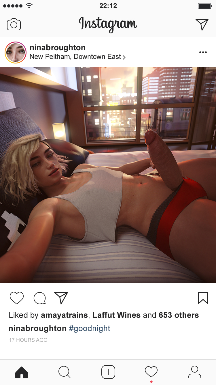 1boy 3d big_penis blonde_femboy blonde_hair blonde_hair_femboy femboy femboy_only human human_only instagram light-skinned_femboy light_skin nina_broughton on_bed original_character penis slop_art solo solo_femboy twink