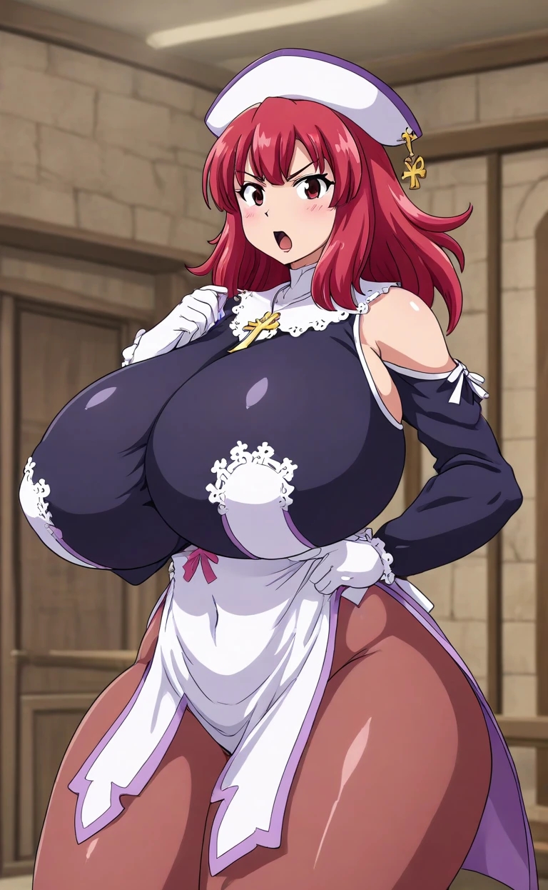 1girls ai_generated big_ass big_breasts breasts_bigger_than_head curvy disgaea enormous_breasts ftggtgg gigantic_breasts hat huge_ass huge_breasts la_pucelle_tactics large_breasts massive_breasts nun nun_outfit priere red_eyes red_hair request requested solo solo_female solo_focus thick_thighs voluptuous voluptuous_female