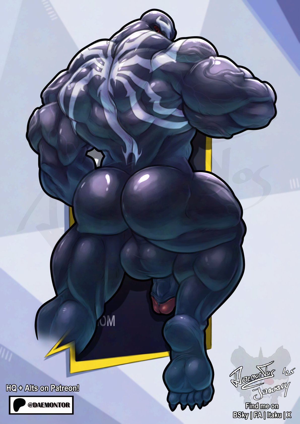 2025 alien alien_humanoid ass back_muscles backsack balls barazoku better_version_at_source big_balls big_butt big_muscles claws deltoids english_text feet flaccid genitals glans hi_res huge_balls huge_butt huge_muscles humanoid humanoid_genitalia humanoid_penis male male_only manly markings marvel marvel_rivals muscular muscular_humanoid muscular_male not_furry nude patreon penis perverteddaemon rear_view signature simple_background soles solo solo_male symbiote text thick_arms thick_thighs triceps vein veiny_muscles venom_(marvel) watermark