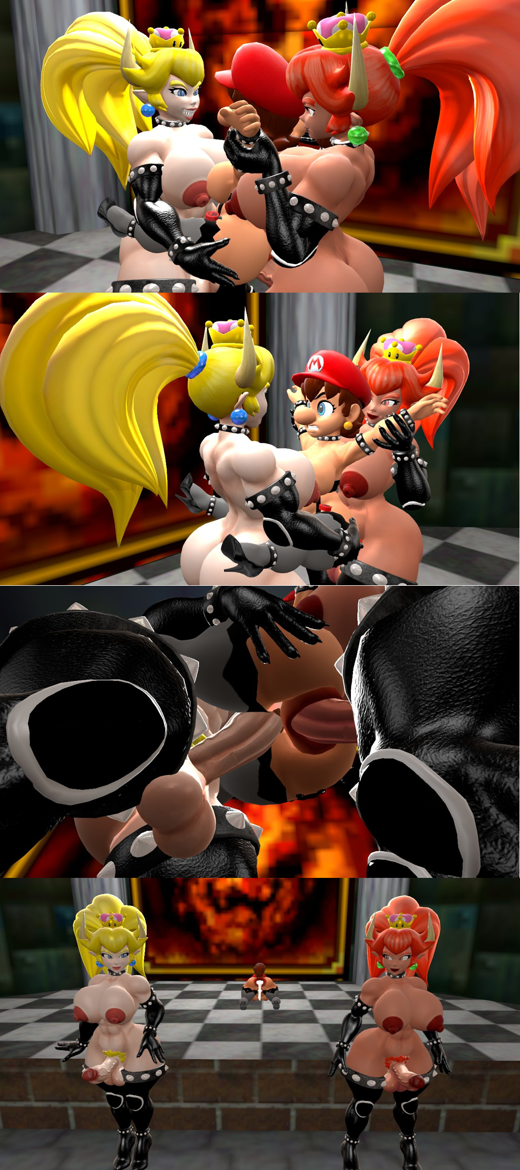 3d anal bowser bowsette breasts comic cum genderswap_(mtf) high_heel_boots lipstick male_to_female male_to_futa maria_(detnox) mario_(series) ponytail rape red_bowsette rule_63 sex super_crown thighhighs uncommontech vaginal_penetration