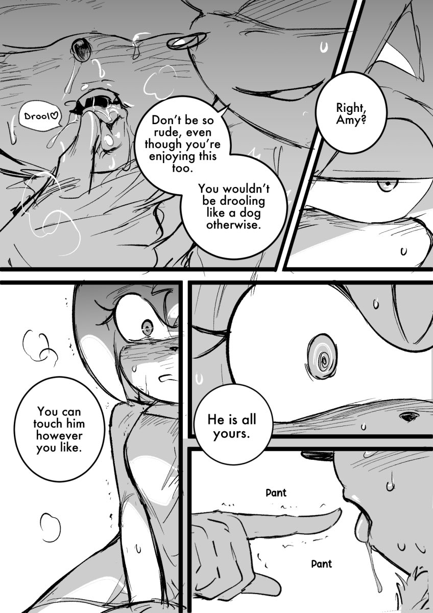 1boy 1cuntboy 1girls amy_rose blush chest_tuft comic degradation drooling english_text erect_nipples eulipotyphlan finger_sucking gynomorph intersex junisnowhere lidded_eyes monochrome presenting shadow_the_hedgehog shy socks sonic_(series) sonic_the_hedgehog sonic_the_hedgehog_(series) spread_pussy sucking_fingers threesome tremble_spikes trembling trio white_background