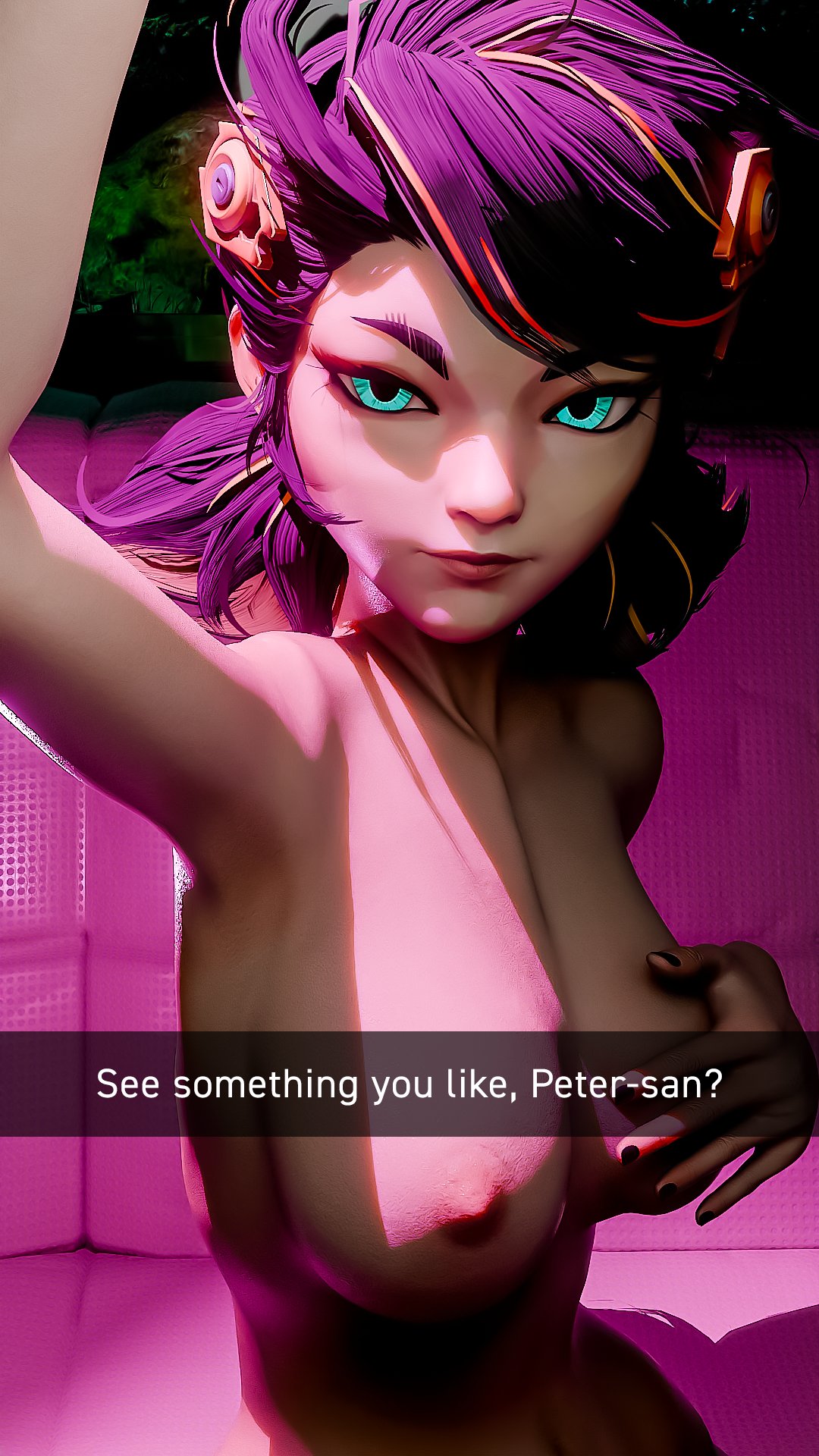 1girls, 3d, breasts, english text, female, female only, marvel, marvel rivals, nipples, peni parker, peni parker (marvel rivals), selfie, sesamechoux, solo, solo female, spider-man (series), teasing