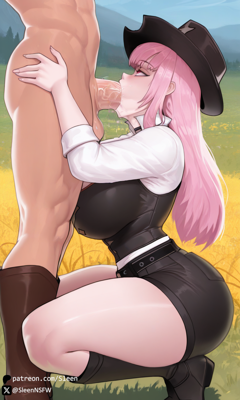 1boy, 1boy1girl, 1girls, ai generated, ass, big ass, big breasts, blowjob, breasts, busty, cfnm, clothed, clothed female, clothed female nude male, clothing, curvy, deepthroat, deepthroat no hands, fellatio, female, hands on hips, hololive, hololive english, hololive myth, hourglass figure, huge breasts, male, mature female, mori calliope, mori calliope (sheriff), oral, oral sex, self upload, sleen, squatting, squatting blowjob, straight, thick thighs, virtual youtuber, voluptuous, voluptuous female, vtuber, wide hips
