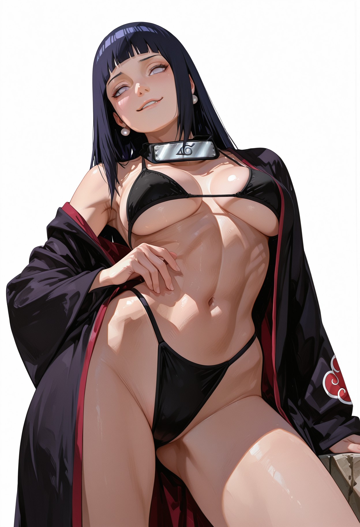 1girls, ai generated, akatsuki (naruto), female, female only, hyuuga hinata, long hair, naruto, naruto (series), naruto shippuden, solo, solo female, tagme