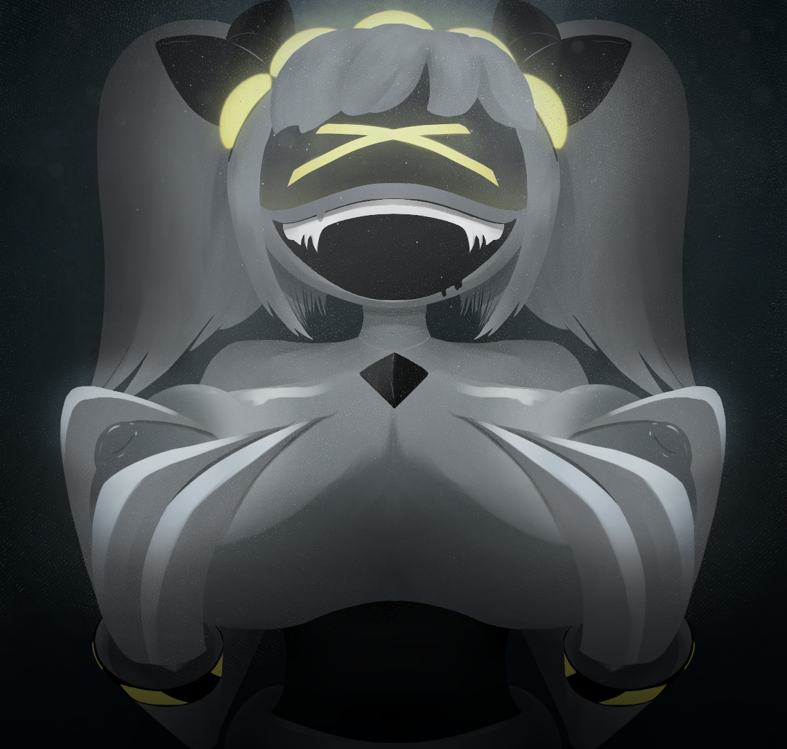 breasts, disassembly drone, drone, female, female only, j (murder drones), murder drones, nipples, robot, robot girl, white hair, yellow eyes