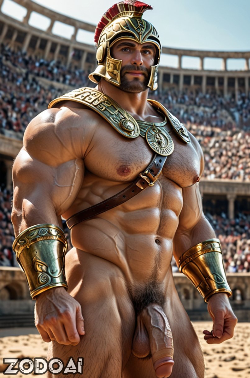 abs ai_generated alpha_male arm_hair balls bara beard beefy big_balls big_muscles big_nipples big_pecs big_penis brown_hair chest_hair daddy dilf gay gladiator hair hairy hairy_chest hairy_male happy_trail helmet helmet_only huge_balls huge_cock huge_muscles huge_pecs hunk leg_hair male male_only manly moustache muscular muscular_human muscular_male nipples nude pecs penis pubic_hair solo topless topless_male tough_guy warrior zodoai