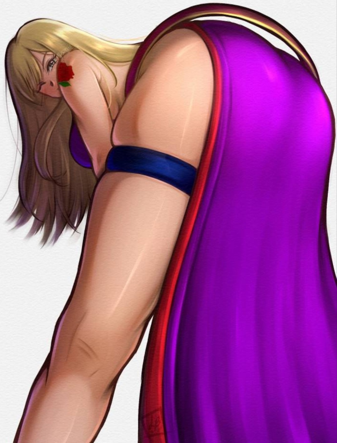 1girls 2024 arm_tattoo ass bent_over big_ass big_breasts blonde_hair blue_eyes bonne_jenet breasts busty come_hither dress fat_ass fatal_fury female female_only garou:_mark_of_the_wolves highres hip_attack huge_ass king_of_fighters large_breasts legs long_hair looking_at_viewer looking_back one_eye_closed ponii sideboob smile snk tattoo thighs wink