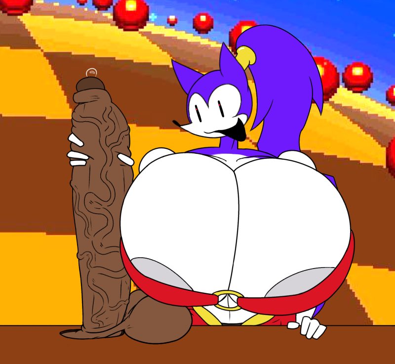 1boy 1boy1girl 1female 1girls 1male alternate_version_available anthro backsack balls barely_contained barely_visible_nipples big_balls big_breasts big_penis black_eyes breasts breasts_bigger_than_head dark-skinned_male dark_skin edit female female_anthro foreskin fur furry handjob hedgehog hedgehog_humanoid long_hair needlehexxd needlemouse_(character) needlemouse_(series) nipples open_mouth penis ponytail precum purple_fur purple_hair red_pupils sarah_henderson_(needlemouse) shantae_(cosplay) shantae_needlemouse smile smiling tasteofchoklit_(edit) veiny_penis