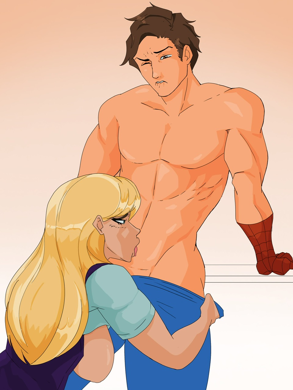 1boy 1girls couple female fertilization gwen_stacy gwen_stacy_(classic) male marvel marvel_comics nuckienuckie peter_parker romantic spider-man spider-man_(series)