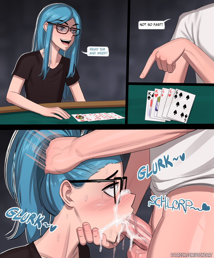 2boys 2d 2d_(artwork) alternate_version_available balls bdone blowjob blu_(bdone) blue_eyes blue_hair blush blush_lines card card_game cards cum cum_drip cum_in_mouth cum_inside cum_on_face cum_on_glasses cute_male deep_blowjob deepthroat eyes_rolling_back face_fucking facefuck fellatio femboy femboysub gambling gay girly glasses hair_grab head_grab holding_mouth instant_loss instant_loss_2koma looking_up loser lost_bet male/male malesub on_knees oral oral_creampie oral_insertion oral_penetration oral_sex penis penis_in_mouth playing_card poker poker_cards poker_table sloppy_blowjob submission submissive submissive_male sweat tearing_up tears trap veiny_balls veiny_penis veiny_testicles yaoi