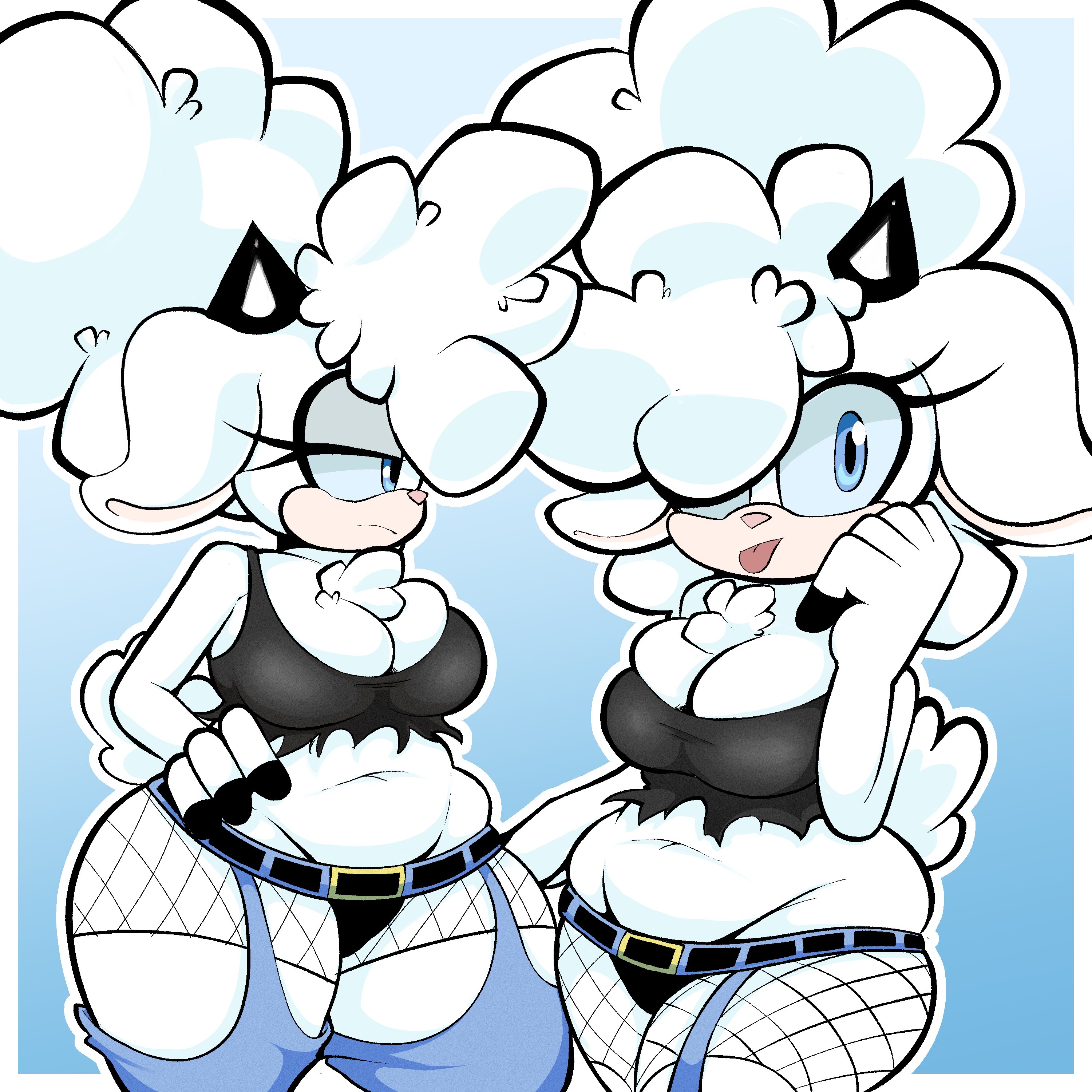 1girls, anthro, anthro female, big breasts, blue eyes, busty, cleavage, clothed, clothed female, clothing, female, female focus, female only, fur, horn, huge breasts, idw comics, idw publishing, lanolin the sheep, large breasts, ljigpjom, partially clothed, sega, sheep, sheep girl, solo, solo female, sonic (series), sonic the hedgehog (comics), sonic the hedgehog (idw), sonic the hedgehog (series), thick thighs, white body, white fur, white hair, wool (fur)