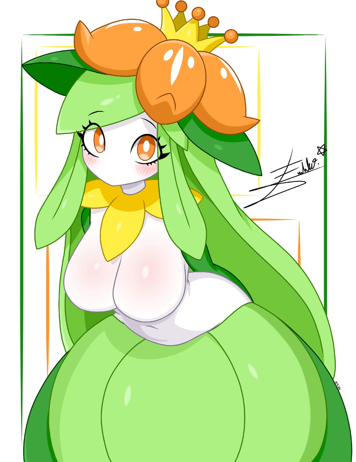 1girls, fanart, female, lilligant, looking at viewer, pokemon, pokemon (species), r34arts, solo, solo female, tagme