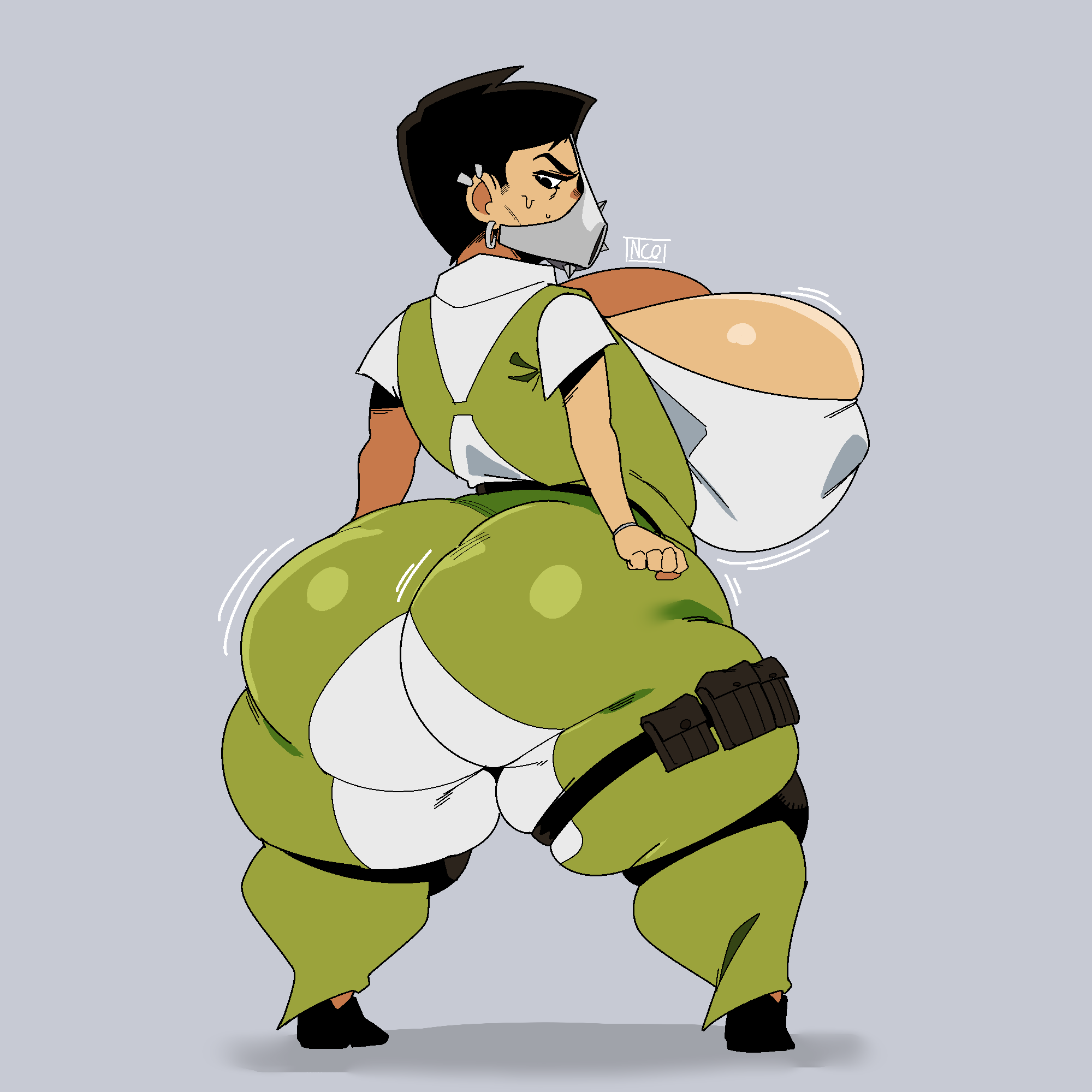 1girls adriana_imai ass ass_bigger_than_head behemaid big_ass big_breasts breasts breasts_bigger_than_head bubble_ass bubble_butt busty clothing dbd dead_by_daylight fat_ass female female_only gas_mask gluteal_fold huge_ass huge_breasts humiliating_transformation large_ass large_breasts looking_back mask shortstack shortstackification solo the_skull_merchant thick_ass thick_thighs wide_hips yeehawt0wn