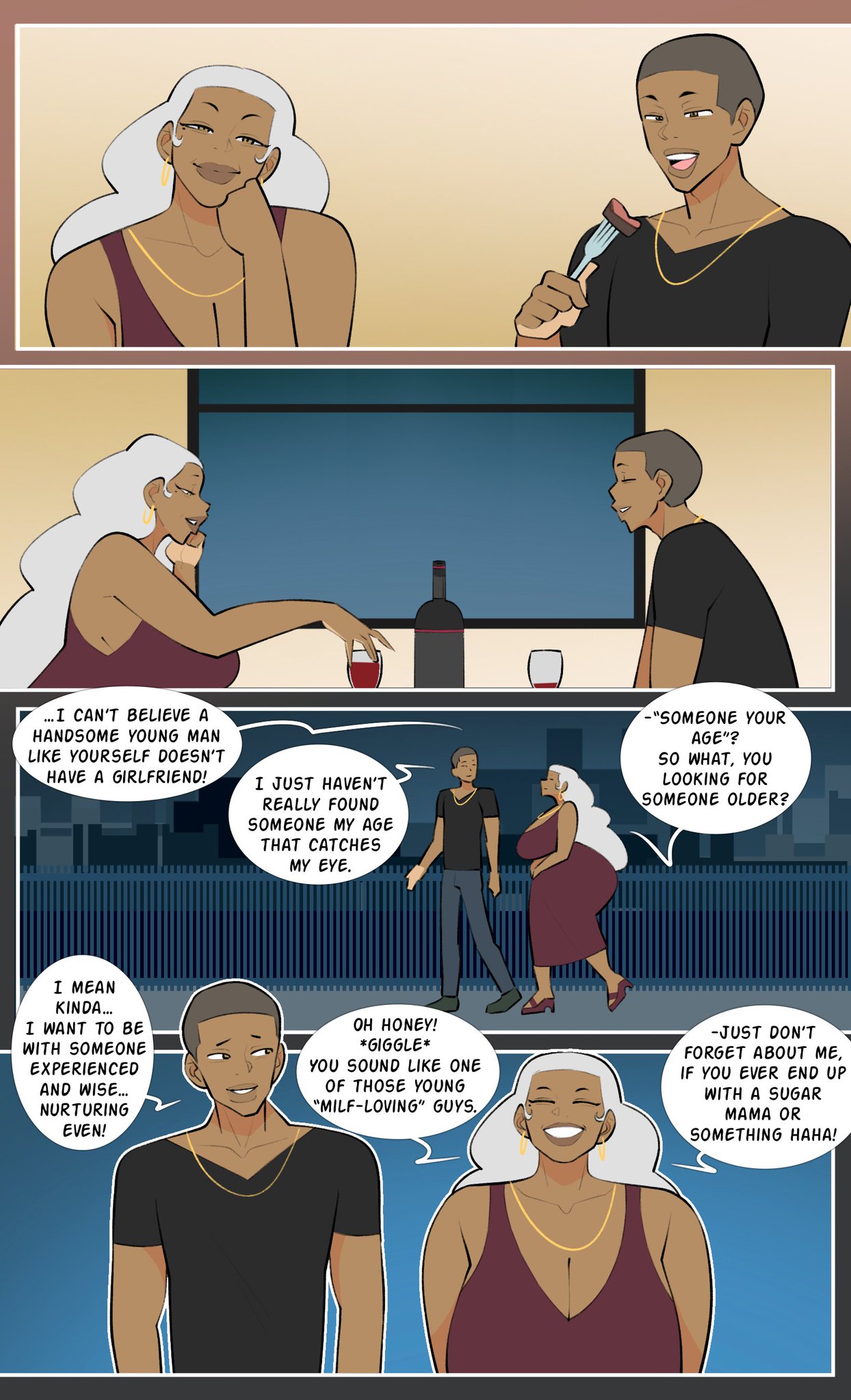 dark skin, dark skinned female, female, girl, jopuari, milf, mother, mother and son, original, tagme