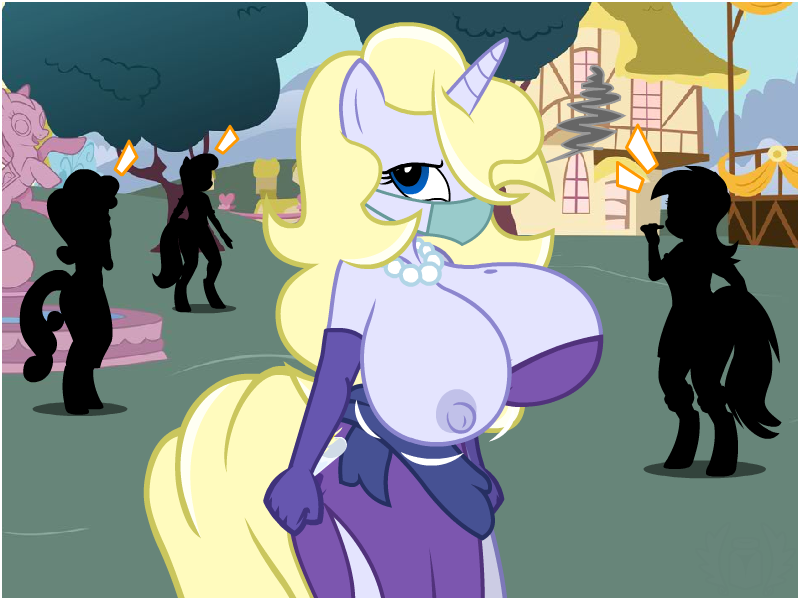 anthro beauty_mark big_breasts breasts drinks_are_on_us face_mask female female_focus flashequestria frustrated huge_breasts jewelry my_little_pony necklace nipple_slip nipples nude oc one_breast_out pearl_necklace solo_focus unicorn vanilla_vodka_(oc) wardrobe_malfunction