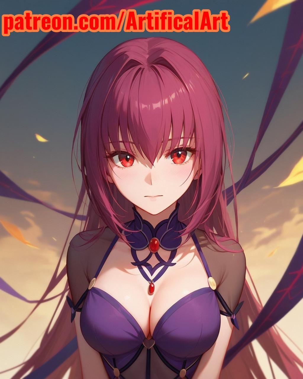 1girls ai_generated artifical_art fate/grand_order fate/stay_night fate_(series) incest purple_hair red_eyes scathach_(fate) slender_body