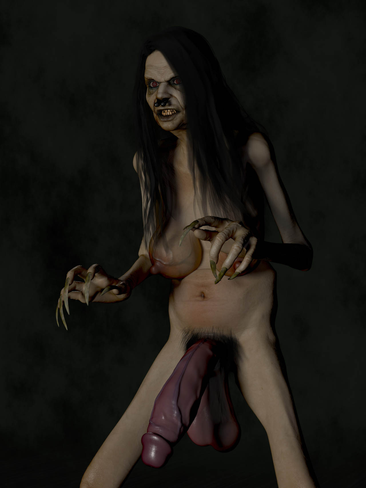 1futa bugs futa_only futanari gif_author hag half-erect intersex solo