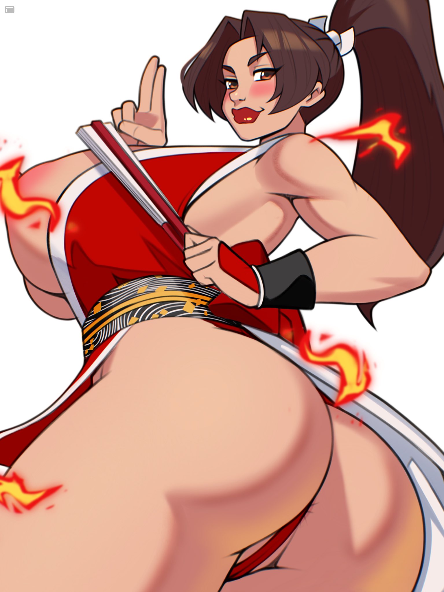 1female 1girls fatal_fury female female_only jakuson_z jpg mai_shiranui solo solo_female tagme twitter_link