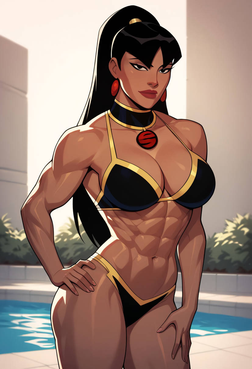 abs ai_generated ass big_ass big_breasts breasts crime_syndicate dc dc_comics doom4rus justice_league:_crisis_on_two_earths mary_batson muscular muscular_female superwoman superwoman_(mary_batson) thick_thighs thunder_thighs wide_hips