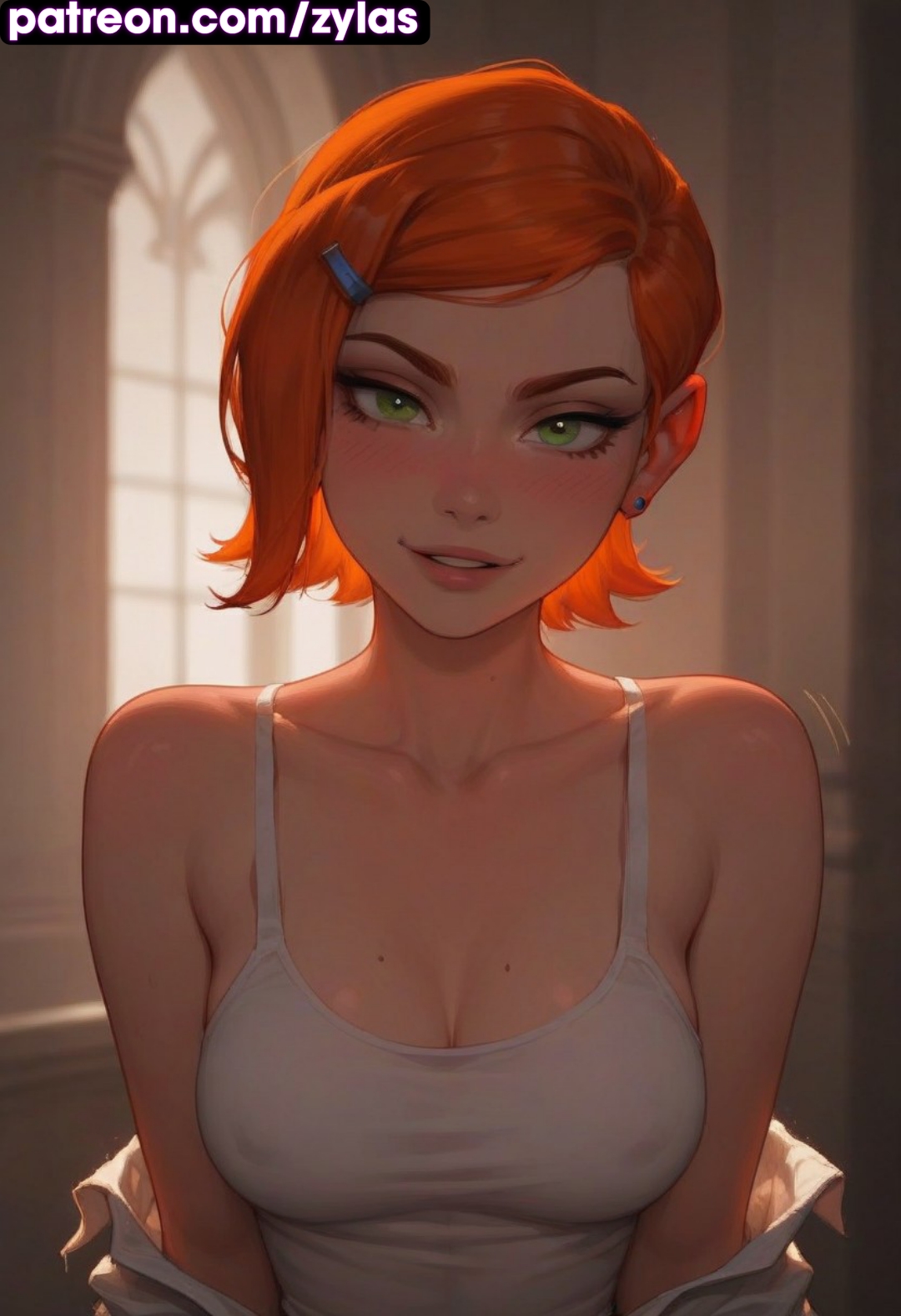 ai generated, ass, ben 10, big ass, big breasts, breasts, female, gwen tennyson, gwen tennyson (classic), pose, ryuuziken01