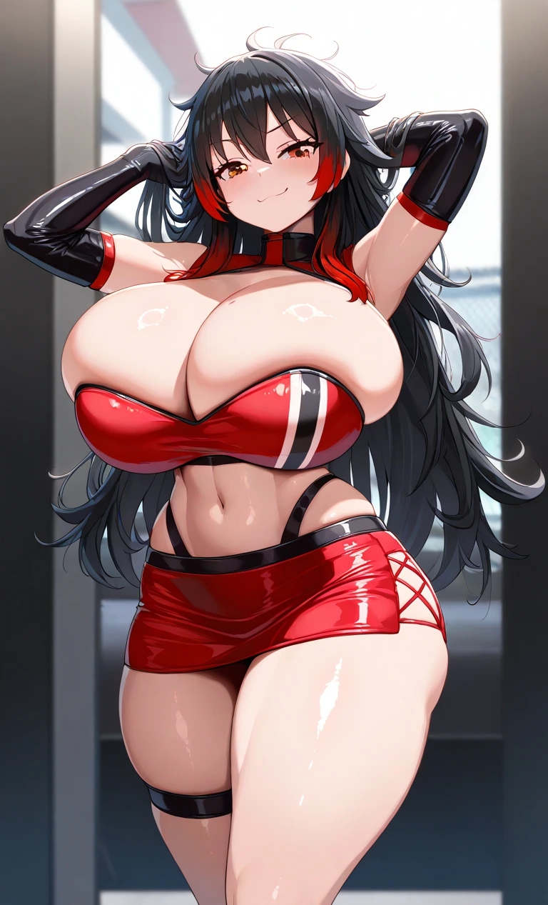 1girls ai_assisted ai_generated amber_eyes big_ass big_breasts black_hair breasts breasts_bigger_than_head curves curvy curvy_body curvy_female curvy_figure curvy_hips dominant_female dress elbow_gloves enormous_breasts ftggtgg gigantic_breasts gloves highleg huge_ass huge_breasts hyper_breasts large_ass large_breasts massive_breasts navel race_queen racequeen red_hair seducing seductive seductive_eyes seductive_look seductive_pose seductive_smile skirt solo solo_female solo_focus sorceress_sophia thick_ass thick_thighs thighhighs two_tone_hair villain villainess