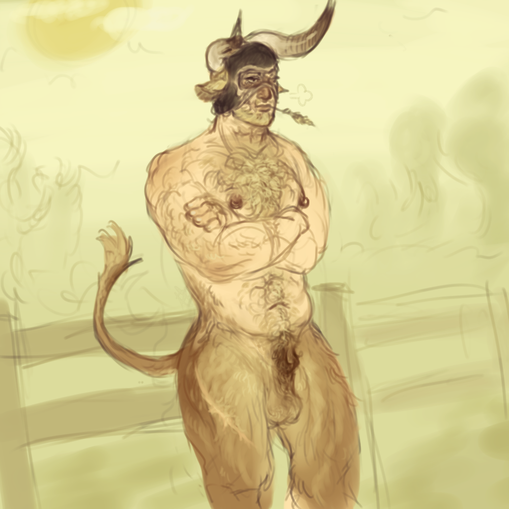 ballsack bull ghost_(modern_warfare_2) hairy_balls hybrid kittenmaws nude_male nudism nudist standing