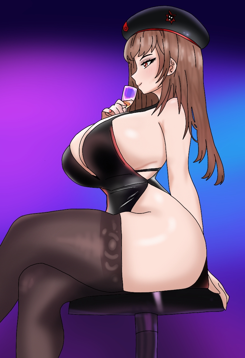 1girls, ass, big breasts, big butt, breasts, dress, female, goddess of victory: nikke, huge ass, huge breasts, large breasts, long hair, ntr, party, puppetmaste0704, rapi (nikke), red eyes, solo, voluptuous