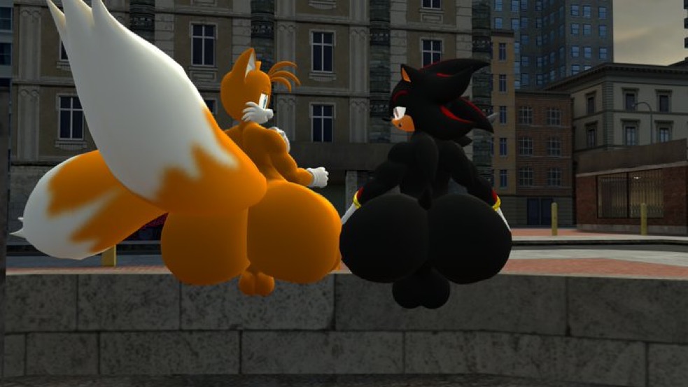 2boys 3d anthro ass balls ballsack big_ass bubble_butt canid canine femboy fox hedgehog huge_ass kane_brent_koopa looking_at_each_other male male_only mammal naked public_nudity shadow_the_hedgehog sitting sonic_(series) tails tails_the_fox tecbuttlovefa thick_thighs wide_hips