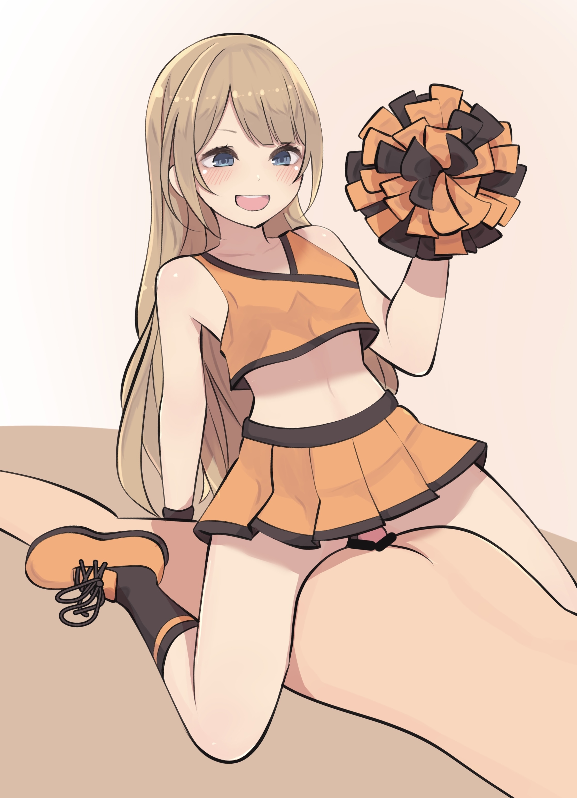anal, anal insertion, anal penetration, anal sex, ass, blue eyes, blue eyes female, butt, cheerleader, cheerleader outfit, cheerleader uniform, clothed female nude male, completely nude, completely nude male, female on top, femdom, footwear, from behind, from behind position, hourglass figure, kikiu bd, long hair, long hair female, male on bottom, nude, nude male, nude male clothed female, open mouth, pegging, sex, shoes, skirt, strap-on, thick thighs, thighs, woman on top