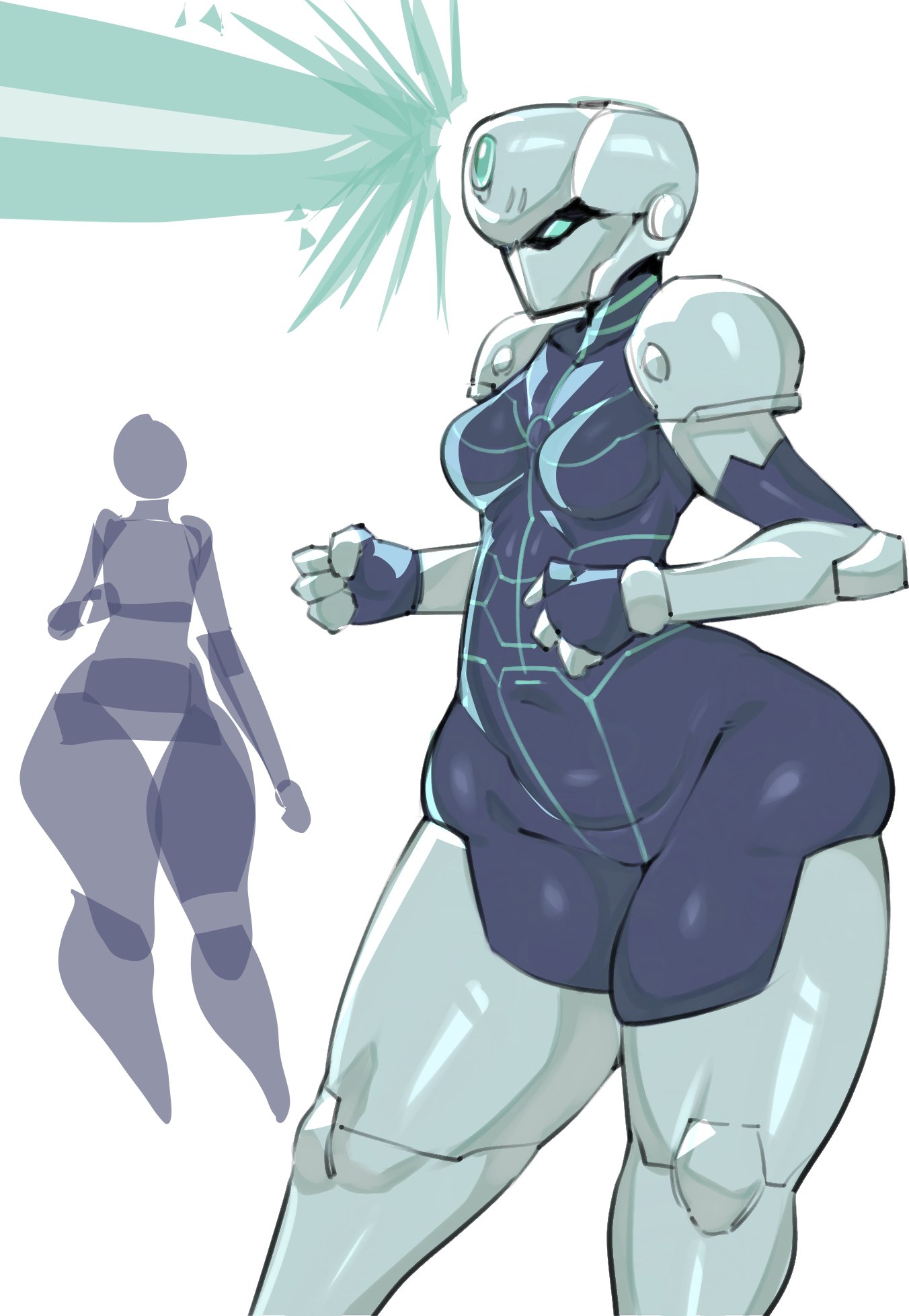 1girls, 2d, 2d (artwork), armor, armored female, ass, big ass, big butt, bodysuit, butt, digital media (artwork), female, female only, hips wider than shoulders, invincible, invincible (tv series), tech jacket, tech jacket (zoe thompson), thick thighs, tozamtr, wide hips, wide thighs, zoe thompson