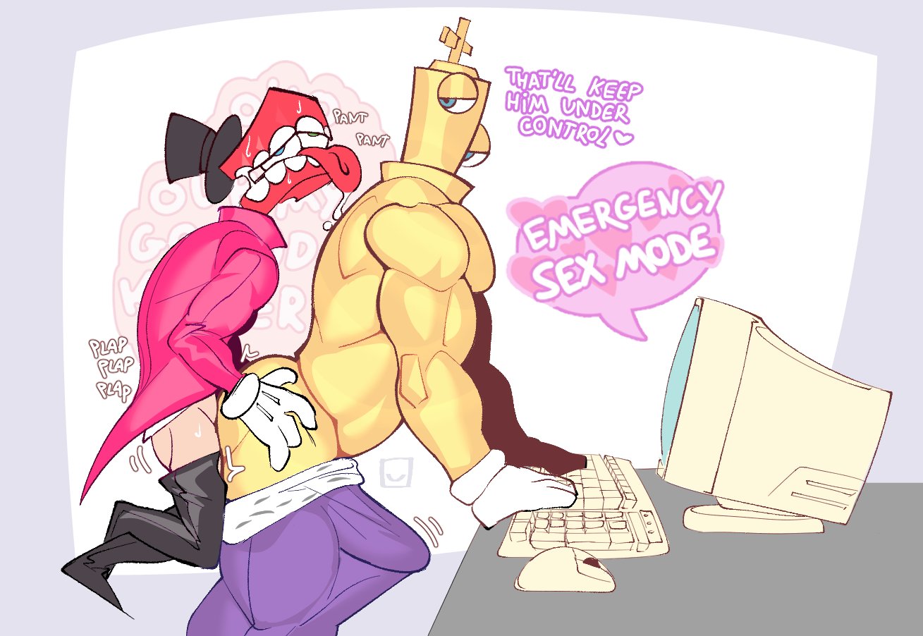 anal, anal sex, bara, bulge, caine (the amazing digital circus), gay, glitch productions, kinger (the amazing digital circus), male, male only, muscular, muscular male, size difference, small dom big sub, the amazing digital circus, yaoi, yulafrot