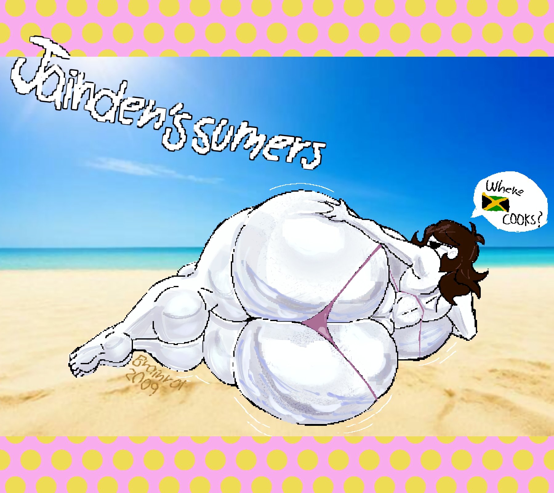 1girls, beach, beach background, big ass, big breasts, big thighs, bikini, bra, brainrot2009 (artist), brown hair, curvaceous, curvaceous ass, curvaceous body, curvaceous female, curvaceous figure, curvaceous hips, curvaceous thighs, curves, curvy, curvy body, curvy female, curvy figure, curvy hips, dumptruck ass, dumptruck booty, dumptruck butt, fat ass, female, female focus, female only, giant ass, giant breasts, giant thighs, gigantic ass, gigantic breasts, gigantic thighs, huge ass, huge breasts, huge thighs, hyper, hyper ass, hyper breasts, hyper thighs, jaiden, jaiden animations, jaidenanimations, large ass, large breasts, large thighs, long hair, massive ass, massive breasts, massive thighs, pale, pale body, pale skin, pale-skin, pale-skinned female, panties, phat ass, solo, solo female, solo focus, very long hair, voluptuous, voluptuous body, voluptuous female