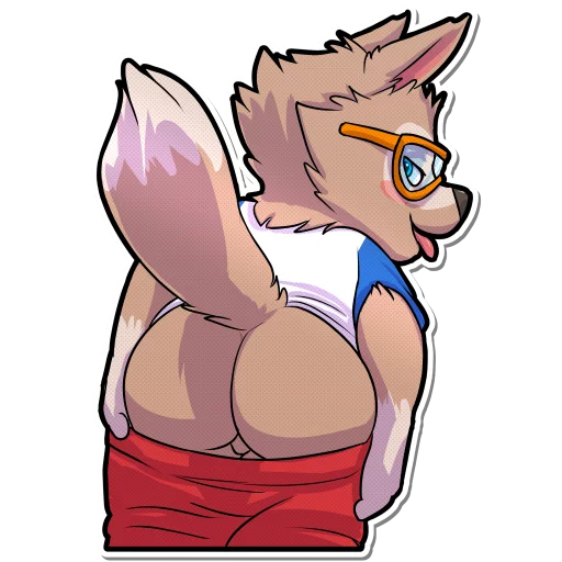 1boy 2017 alpha_channel anthro ass backsack balls black_nose blue_eyes bubble_ass bubble_butt butt canine cobaltsynapse ears ears_up fifa fur furry furry_only glasses light_blue_eyes looking_back male male_only mammal mascot mooning red_shorts shirt shorts simple_background solo solo_male sticker t-shirt tail testicle_peek testicles tongue tongue_out transparent_background wolf zabivaka