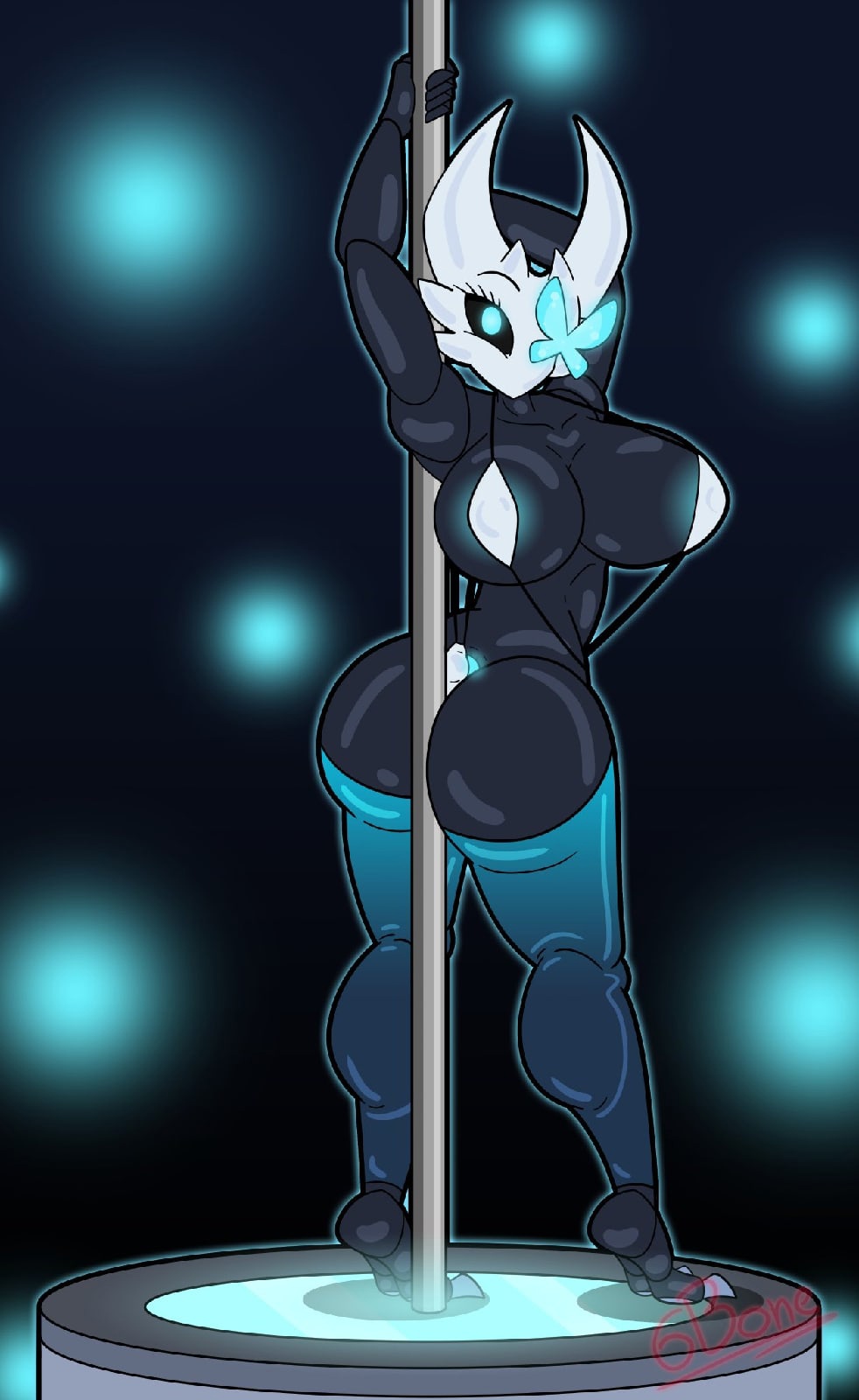 6bone_(artist) hollow_knight lampy_(azura_inalis) nude oc pole_dancing