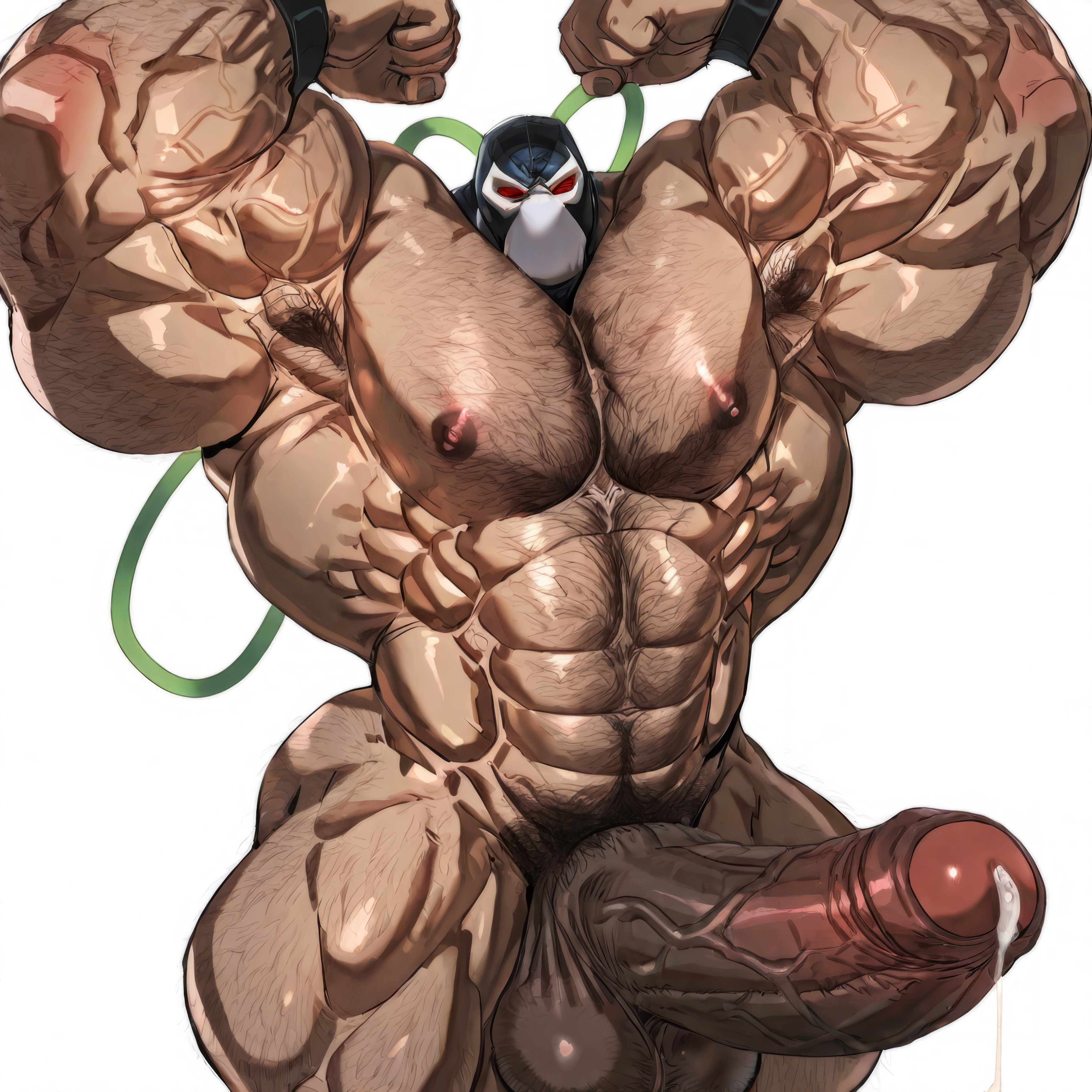 1boy, abs, ai generated, arm hair, armpit hair, armpits, balls, bane, bara, batman (series), big balls, big muscles, big nipples, big pecs, big penis, chest hair, daddy, dc, dc comics, dilf, erect nipples, erection, flexing, gay, hair, hairy, hairy chest, hairy male, happy trail, huge balls, huge cock, huge muscles, huge nipples, huge pecs, human, hunk, hyper, hyper balls, hyper muscles, hyper pecs, hyper penis, latino, latino male, leg hair, luchador, luchador mask, male, male focus, male only, mask, mask only, masked male, muscles, muscular, muscular human, muscular male, musk, naked, naked male, navel, nipples, nsfwmaker, nude, pecs, penis, pubic hair, solo, standing, sweat, yaoi