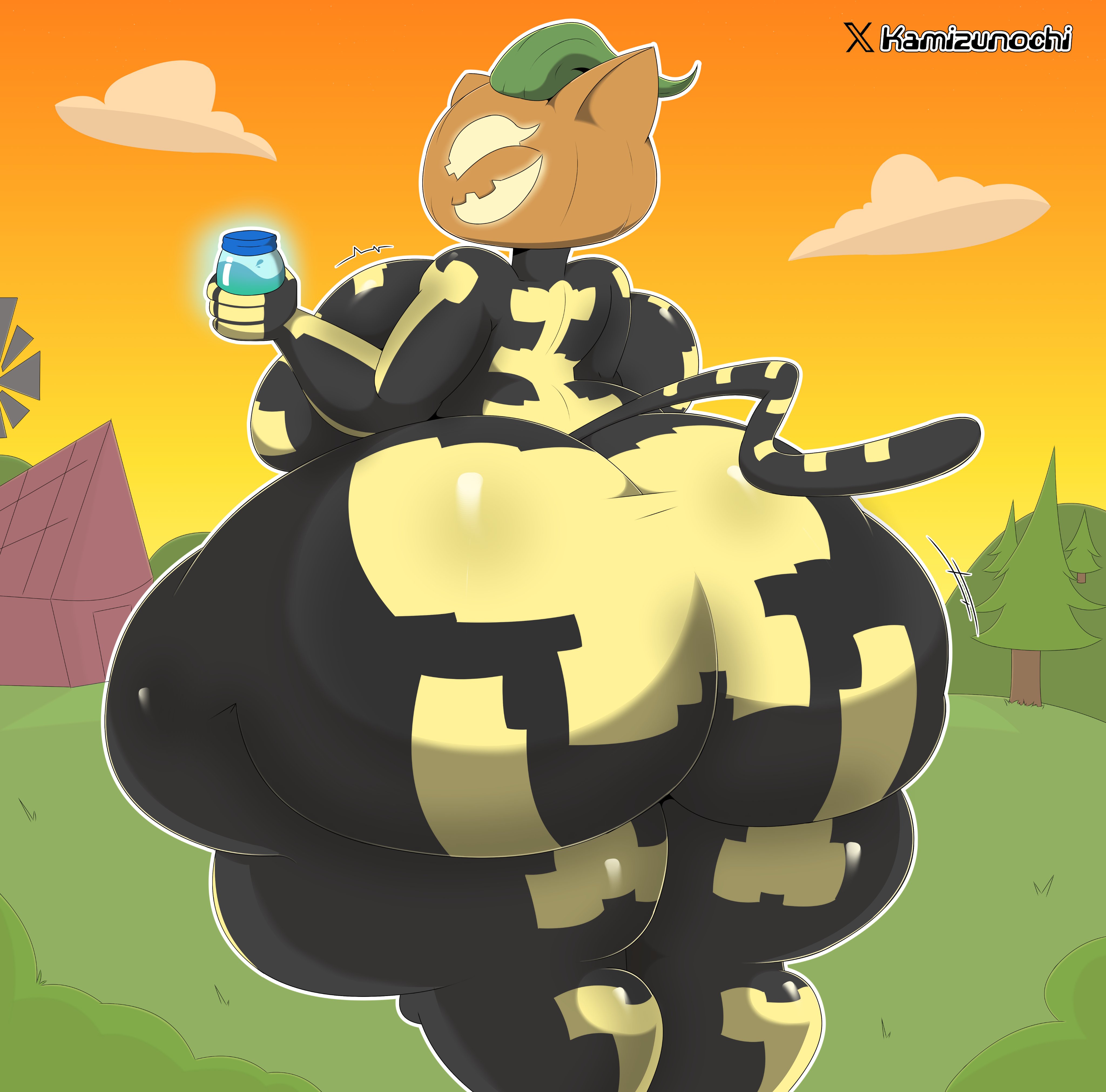 1girls, anthro, ass, big ass, big breasts, big thighs, breasts, cat ears, cat girl, cat tail, catgirl, female, female focus, female only, fortnite, fortnitemares, gigantic ass, gigantic breasts, gigantic thighs, halloween, huge ass, huge breasts, huge thighs, hyper, hyper ass, hyper breasts, hyper thighs, kamizunochi, looking at viewer, pumpkin, pumpkin head, skinsuit, spice (fortnite), thick thighs, thighs, voluptuous, voluptuous female