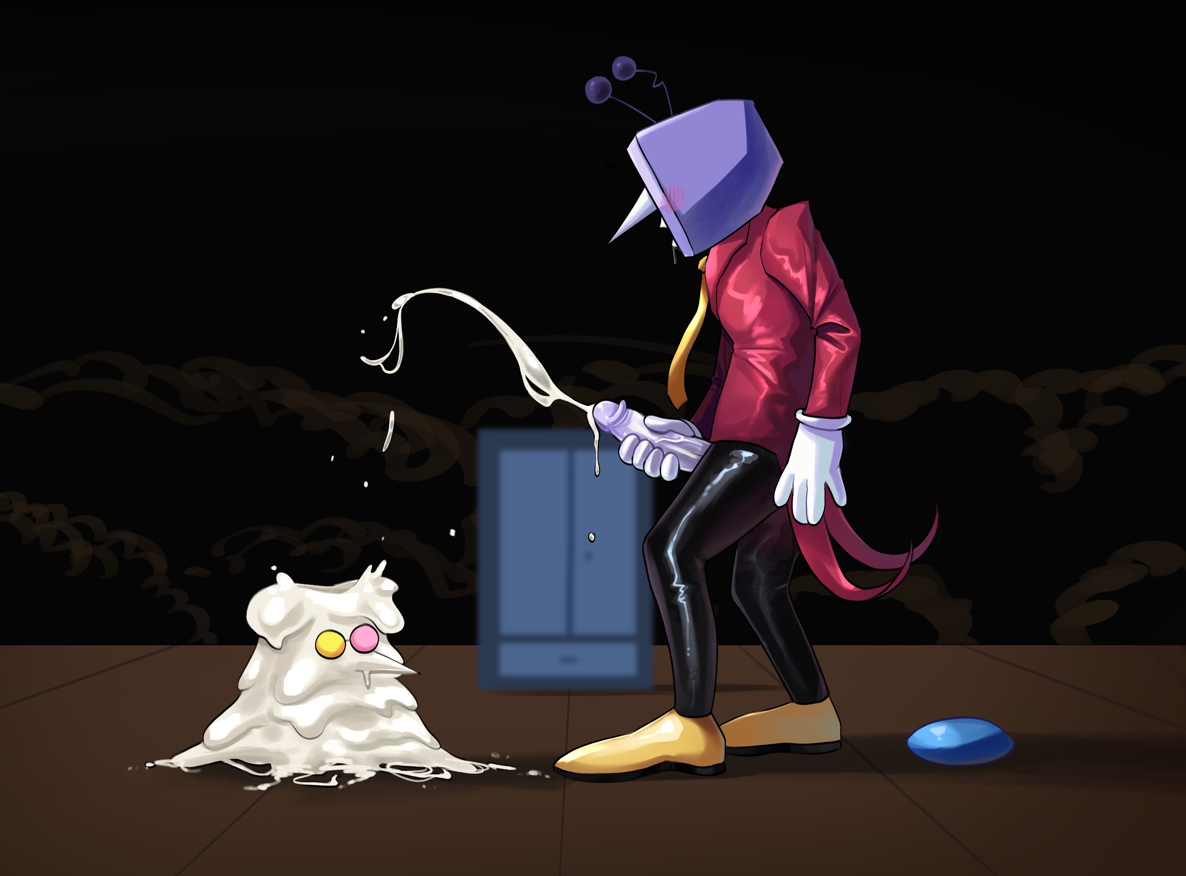 2boys, antenna wire, antennae, antennae (anatomy), artist request, blush, blush lines, covered in cum, cum, cum drip, cumming, cumpool, cumshot, deltarune, deltarune chapter 3, drooling, drowning in cum, erect penis, erection, excessive cum, funny, gay, humor, humor porn, male, male only, male/male, masturbating, masturbation, non-human, open mouth, penis, penis out, pipis, screen, screen face, screen head, spamton g spamton, suit, suit and tie, tenna (deltarune), tie, traumatised, veiny penis, yaoi