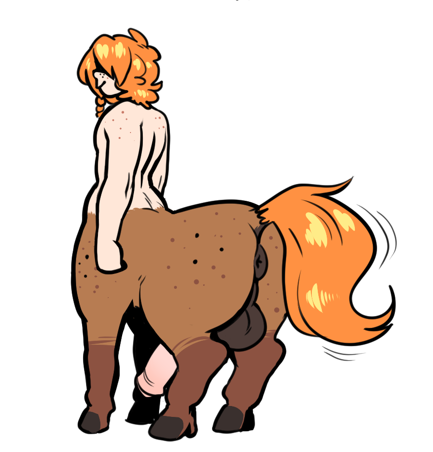 animal_genitalia_on_humanoid anus ass balls braided_hair centaur equine equine_taur erection freckles hair hooves horse_anus_on_humanoid horsecock_on_humanoid male male_only mammal motion_lines nude orange_hair penis perineum puffy_anus rothfale_(stowaway) simple_background solo solo_male standing stowaway taur white_background