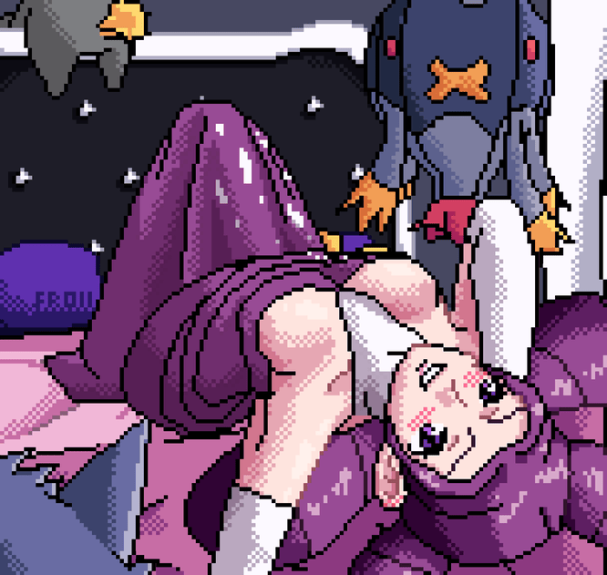 animated, banette, drifblim, fantina (pokemon), froll, gengar, pixel animation, pixel art, pokemon