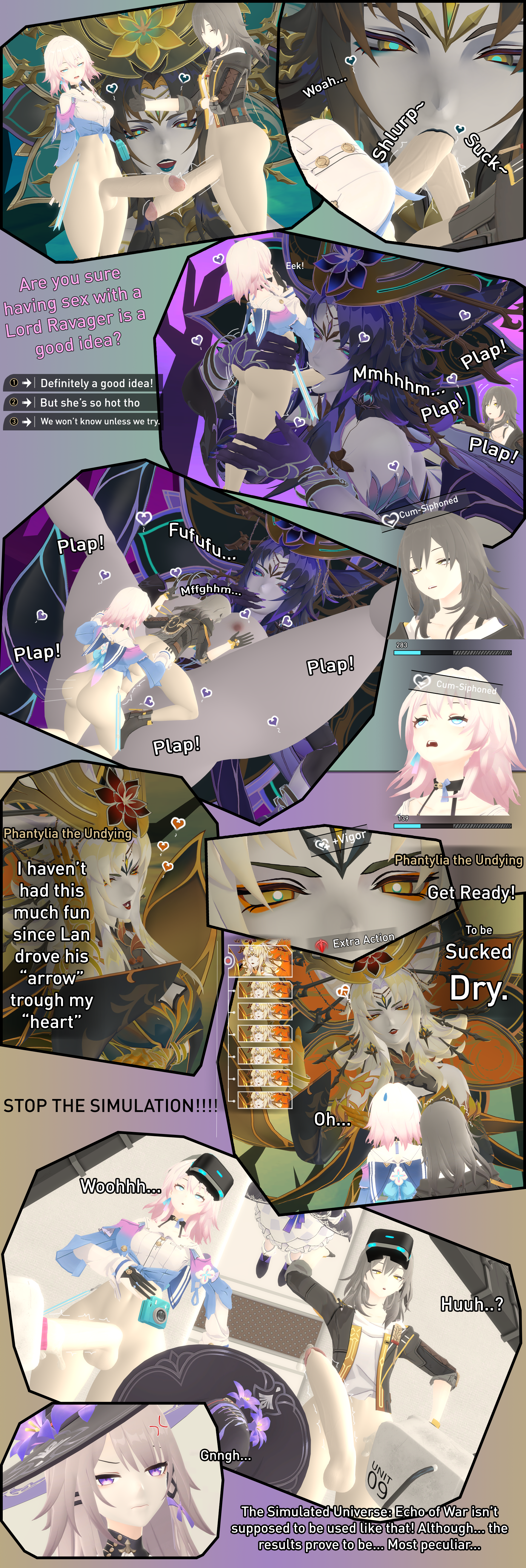 3d, futanari, game mechanics, giantess, herta (honkai: star rail), honkai: star rail, intersex, march 7th (honkai: star rail), phantylia the undying (honkai: star rail), piigeta2, size difference, stelle (honkai: star rail), tagme, text, the herta (honkai: star rail)