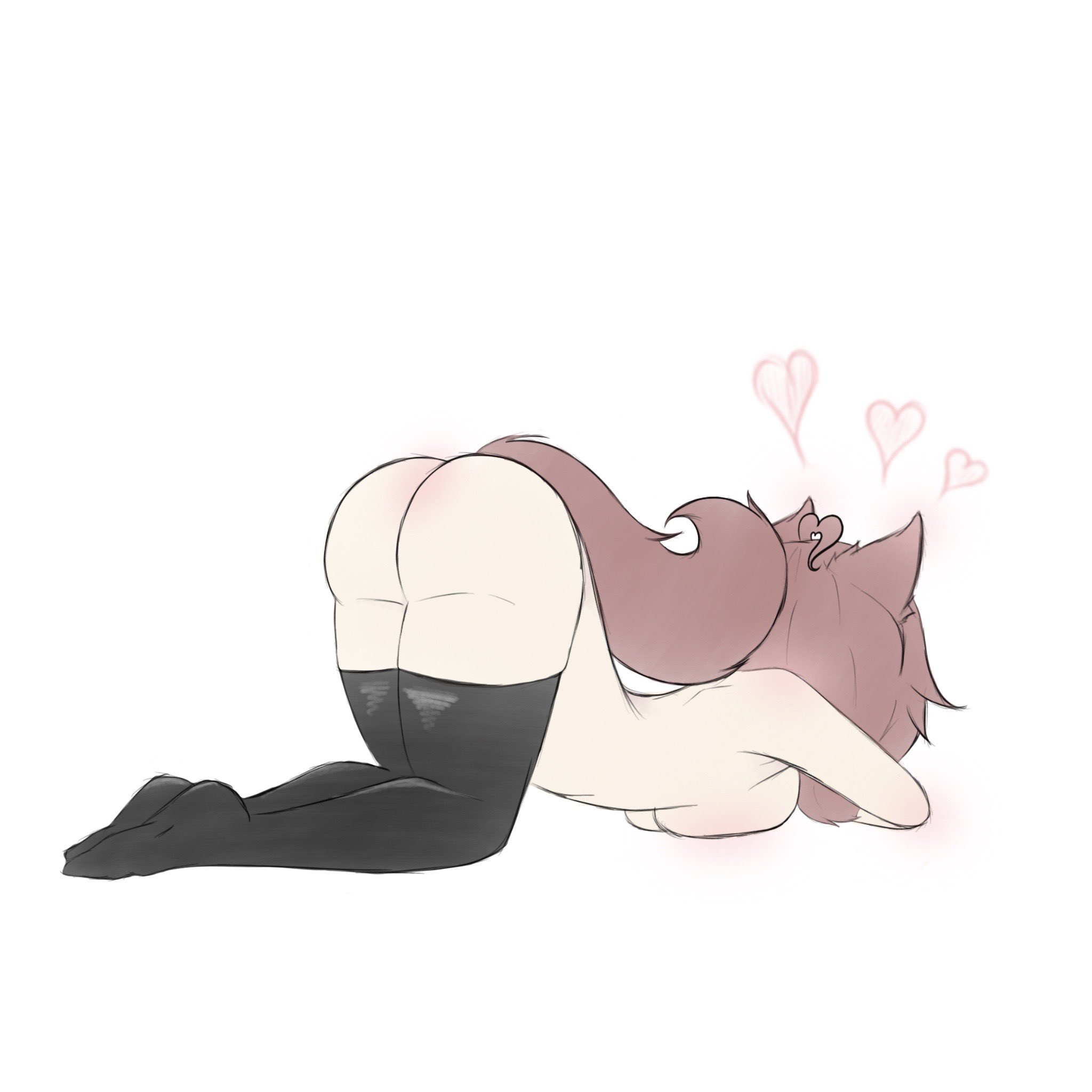 ass, big breasts, breasts, bubble ass, bubble butt, dog ears, dog girl, doggy style, female, heart, masori, oc, shxrkpup, tail, thigh highs