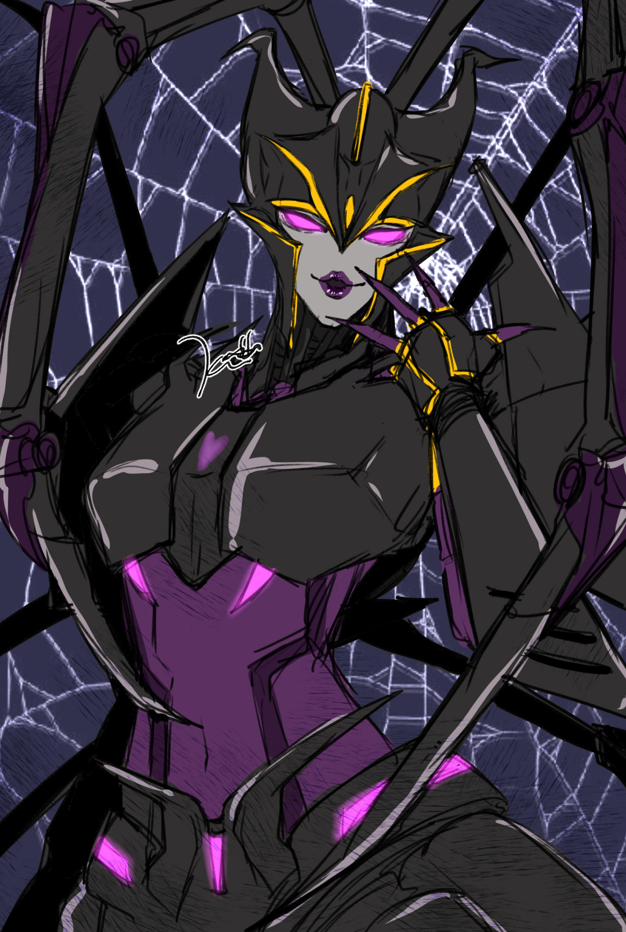 1female, 1girl, 1girls, abs visible through clothing, airachnid, airachnid (prime), aspergilluskin, breasts, busty, curvy female, curvy figure, female, female focus, female only, mature female, mommy, pink eyes, robot girl, sexy, sexy body, sexy pose, thick hips, thick thighs, transformers, transformers prime, villainess