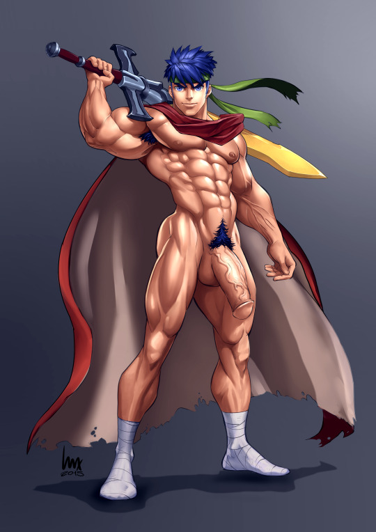 1boy 2015 armpit_hair balls bara big_balls big_penis blue_hair erection fire_emblem fire_emblem:_radiant_dawn human ike_(fire_emblem) luxuris male male_only muscle muscular nude patreon penis pubic_hair ragnell_(fire_emblem) solo sword testicle warrior