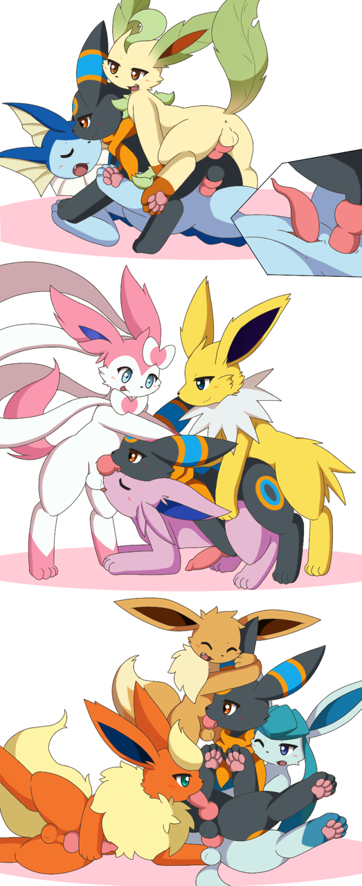 11boys all_nine_eeveelutions anal anal_sex animal_genitalia animal_penis anus ball_licking balls blush clothed clothing duo eevee eeveelution erection espeon face_fucking face_mounting facefuck fangs fellatio feral feral_on_feral flareon gay genital_slit glaceon group group_sex hand_on_head happy_sex jolteon km-15 knot leafeon male male_penetrating nintendo open_mouth oral oral_penetration orgasm paw_on_head penetration penis pokemon pokemon_(species) raised_leg scarf sex simple_background slit smile spitroast sucking sylveon threesome tongue tongue_out umbreon vaporeon video_games yaoi