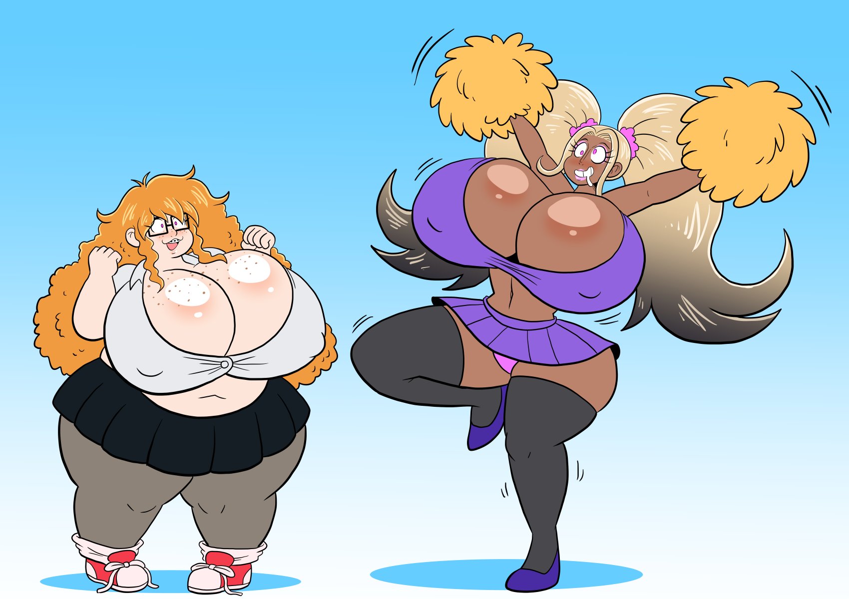 ass, bimbofication, brain drain, brainwashing, breasts, cheerleader, fat, fat female, female, female only, huge ass, huge breasts, identity death, intelligence loss, iq loss, mental transformation, midriff, nami (one piece), navel, nerd, nerdy female, nico robin, obese, obese female, one piece, plump, post-timeskip, prinnydood, thick thighs, transformation, wide hips