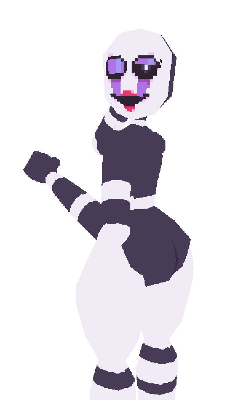 animatronic ass big_ass female five_nights_at_freddy's five_nights_at_freddy's_2 looking_back low_poly marionette_(fnaf) potatodoodles puppet_(fnaf) tagme